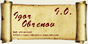 Igor Obrenov vizit kartica